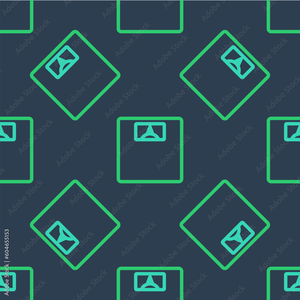 Line Bathroom scales icon isolated seamless pattern on blue background. Weight measure Equipment. Weight Scale fitness sport concept. Vector Line Bathroom scales icon isolated seamless pattern on blue background. Weight measure Equipment. Weight Scale fitness sport concept. Vector