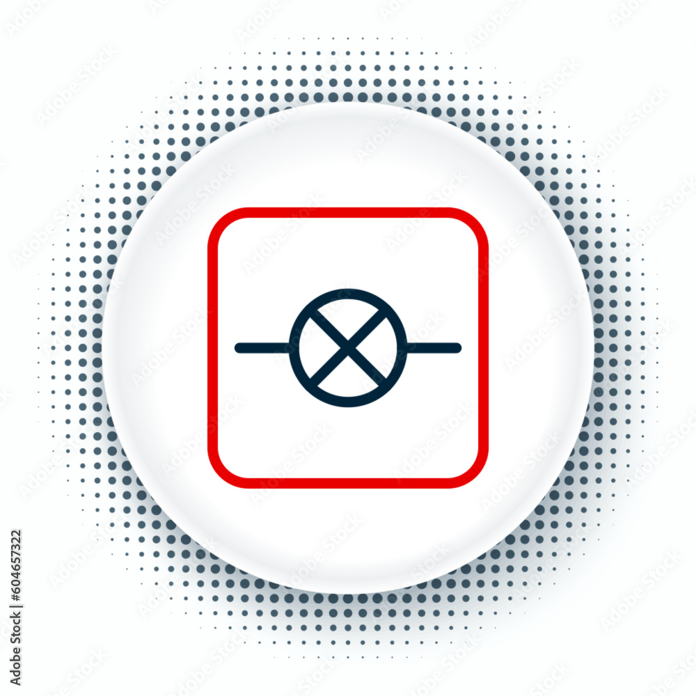 Line Lamp in electronic circuit icon isolated on white background. Colorful outline concept. Vector