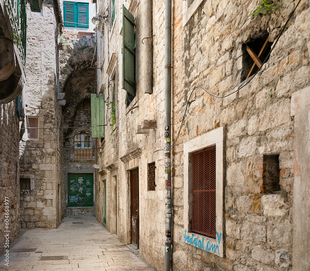 Split, Croatia, Old Town, ancient street