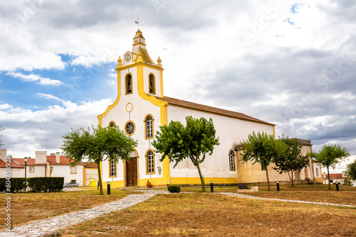 Small church in the Portuguese village of Flor Da Rosa photo