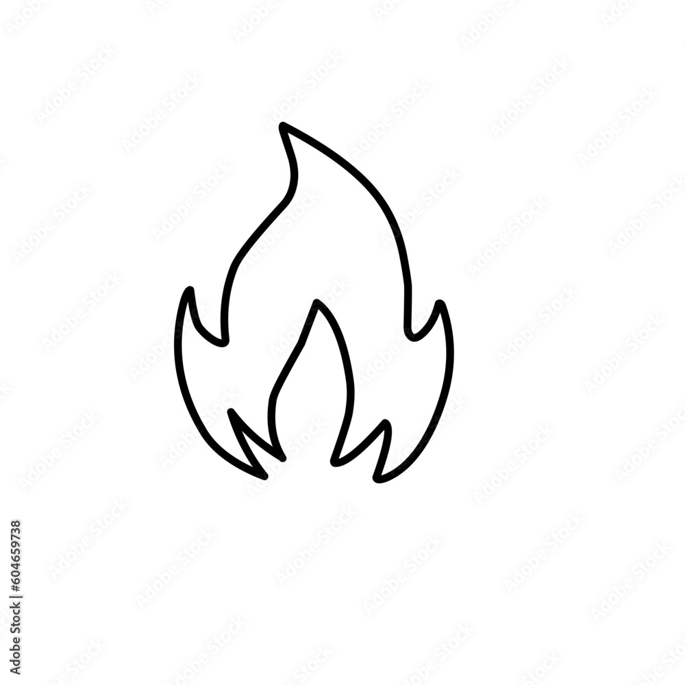 Fire and flames outline icon Contour bonfire linear flaming elements. Hand drawn monochrome different fire flame vector illustration Fire and flames outline icon Contour bonfire linear flaming elements. Hand drawn monochrome different fire flame vector illustration