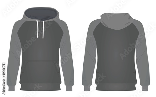 Grey and black hoodie. vector