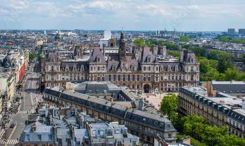 Vue aérienne de la Mairie de Paris, France