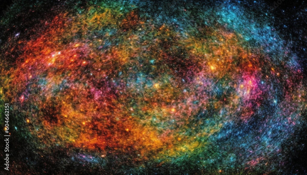 Exploding star field creates vibrant chaos in deep space fantasy generated by AI