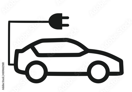 Electric car charging station sign. vector
