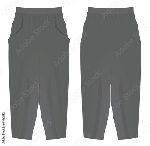 Grey harem pants. vector illustration photo