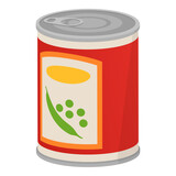 Canned food: can of peas