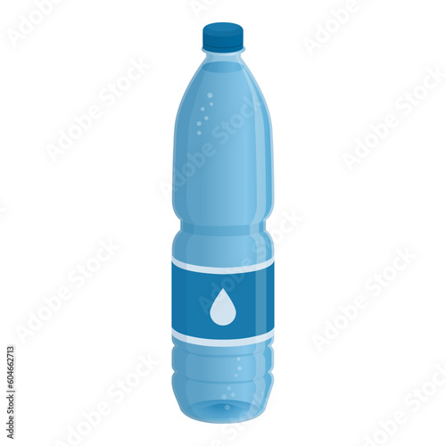 Full plastic water bottle isolated
