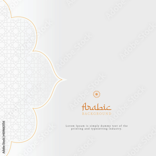 Arabic islamic elegant white and golden luxury ornamental background with islamic pattern