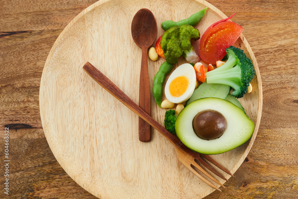 Intermittent fasting. Healthy breakfast, diet food concept. Organic meal. Fat loss concept. Intermittent fasting. Healthy breakfast, diet food concept. Organic meal. Fat loss concept.
