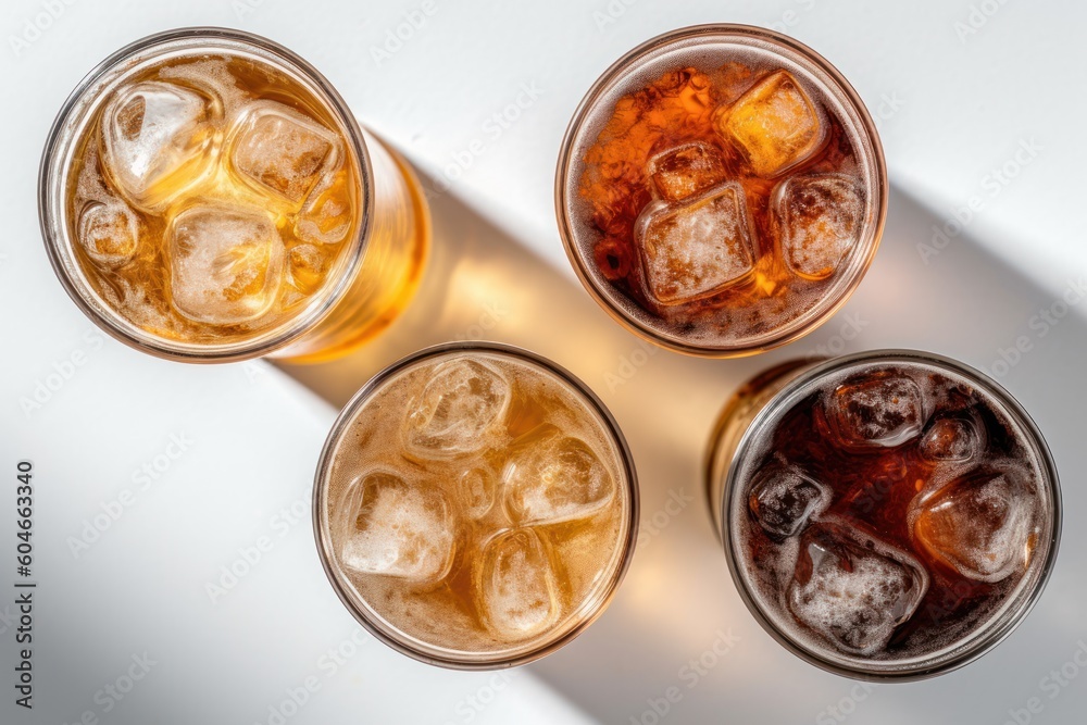 Generative AI collection a cup iced americano top view Food Photography Generative AI collection a cup iced americano top view Food Photography