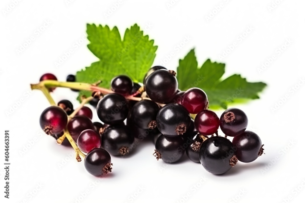 Blackcurrant isolated on white background generated by AI