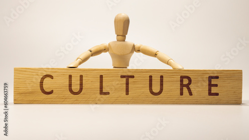 Culture text on wood, concept background