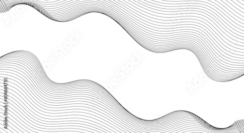 abstract blue wave background. Blue minimal round lines abstract background. Thin line wavy abstract vector background. Curve wave seamless pattern. Line art striped graphic template
