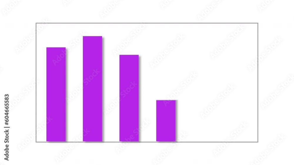 Illustration of animated business table, statistics growth chart with purple columns in alpha channel 80% Illustration of animated business table, statistics growth chart with purple columns in alpha channel 80%