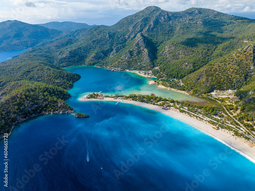 Fototapeta Naklejka Na Ścianę i Meble -  Ultrawide Drone Shot of Ölüdeniz Beach, Fethiye, Muğla