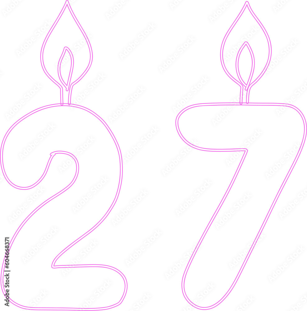 Number 27 with a candle.