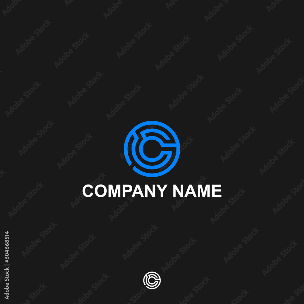 Monogram logo letter C, CC or CCC modern company c, letter, icon, cc, abstract, vector, business, design, wedding, art, font, concept, label, alphabet, template, bitcoin, blue, creative