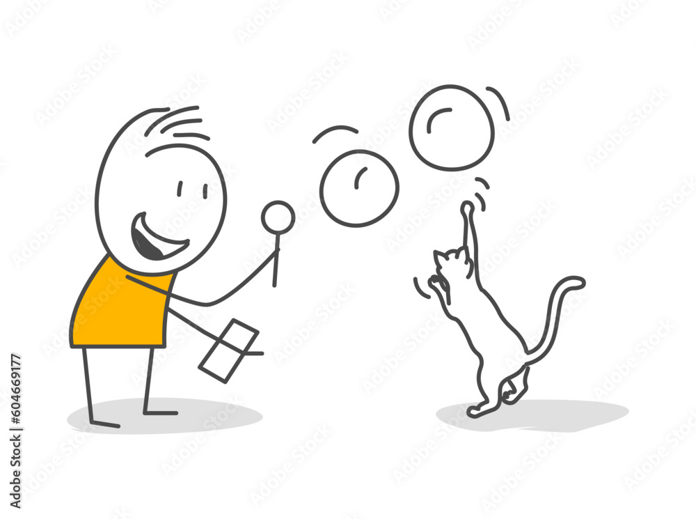 Stick figures. Pets - Our Best Friends. Cat. Isolated on white background. Hand drawn doodle line art cartoon design character. Stick figures. Pets - Our Best Friends. Cat. Isolated on white background. Hand drawn doodle line art cartoon design character.