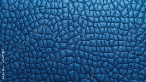 Leather texture surface background in cobalt blue color. Generated with the use of an AI.
