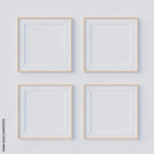 Mock up frame close up in home interior background. 3d render