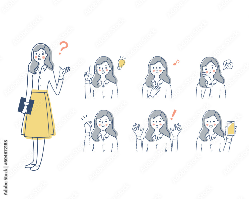 女性の表情 バリーエーションセット 女性の表情 バリーエーションセット