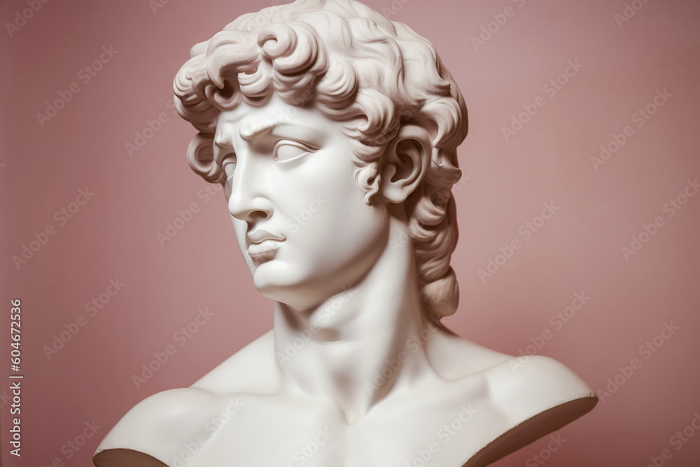 Ancient Greek sculpture of man. AI generated image.