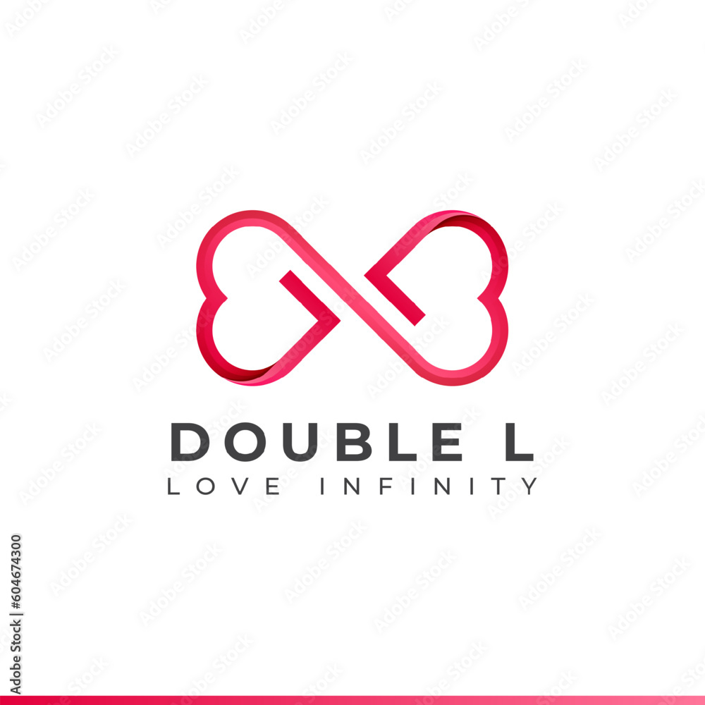 Fototapeta premium Letter L Infinity Logo design and Endless love symbol for Valentine's day Wedding Dating and Charity concept