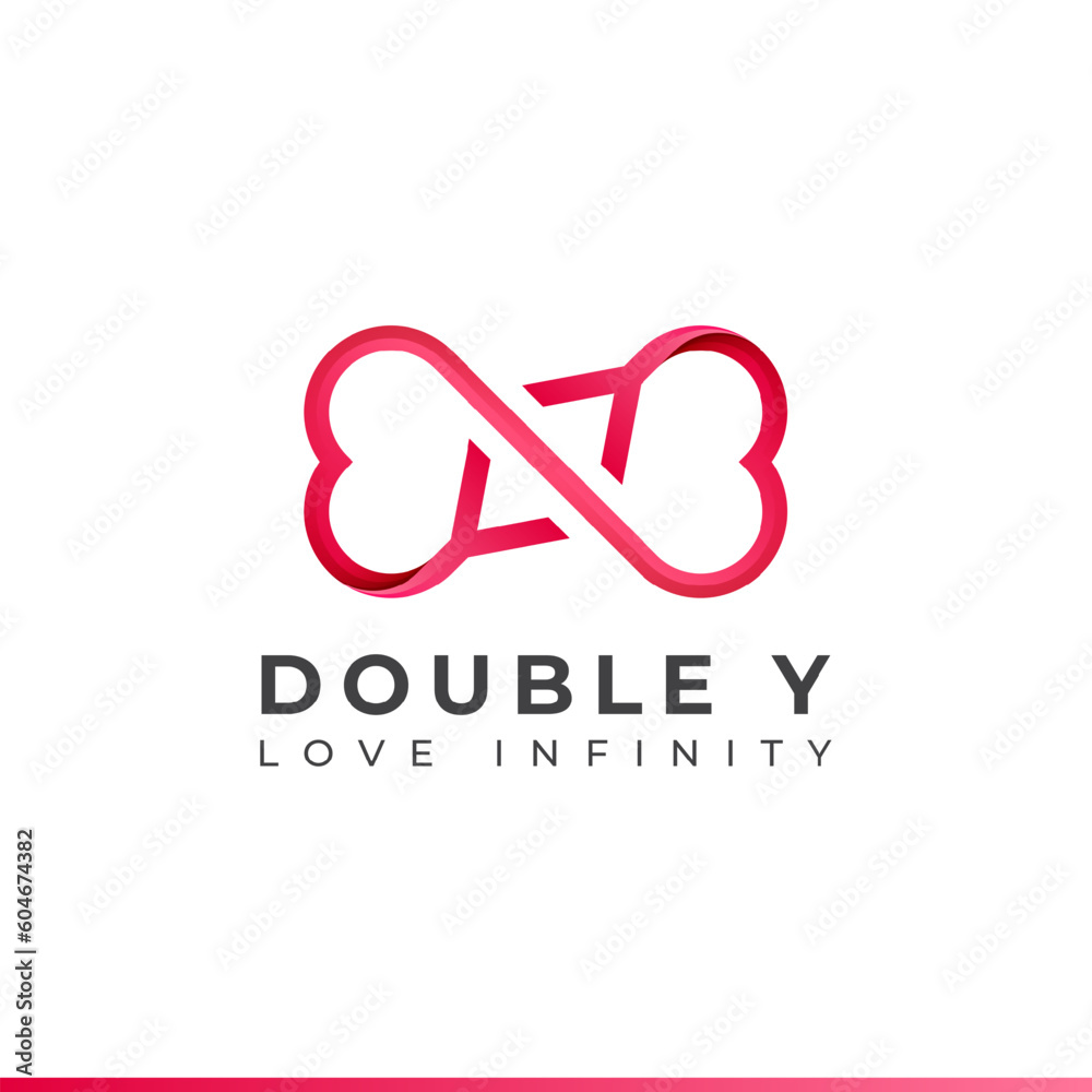 Letter Y Infinity Logo design and Endless love symbol for Valentine's day Wedding Dating and Charity concept Letter Y Infinity Logo design and Endless love symbol for Valentine's day Wedding Dating and Charity concept