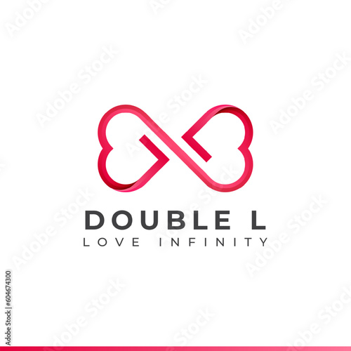 Letter L Infinity Logo design and Endless love symbol for Valentine's day Wedding Dating and Charity concept