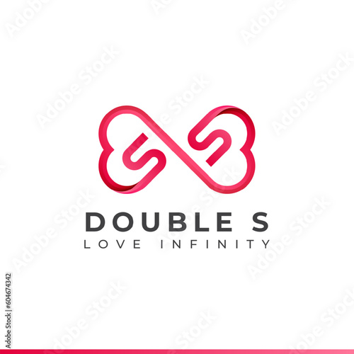 Letter S Infinity Logo design and Endless love symbol for Valentine's day Wedding Dating and Charity concept