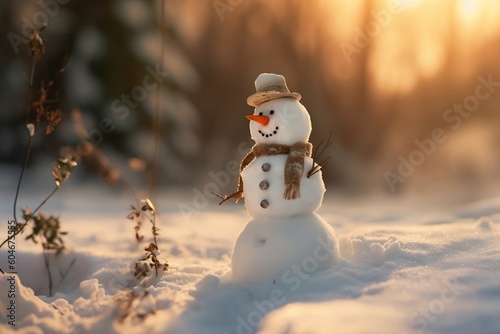 Winter Snowman Frosty Delight. AI