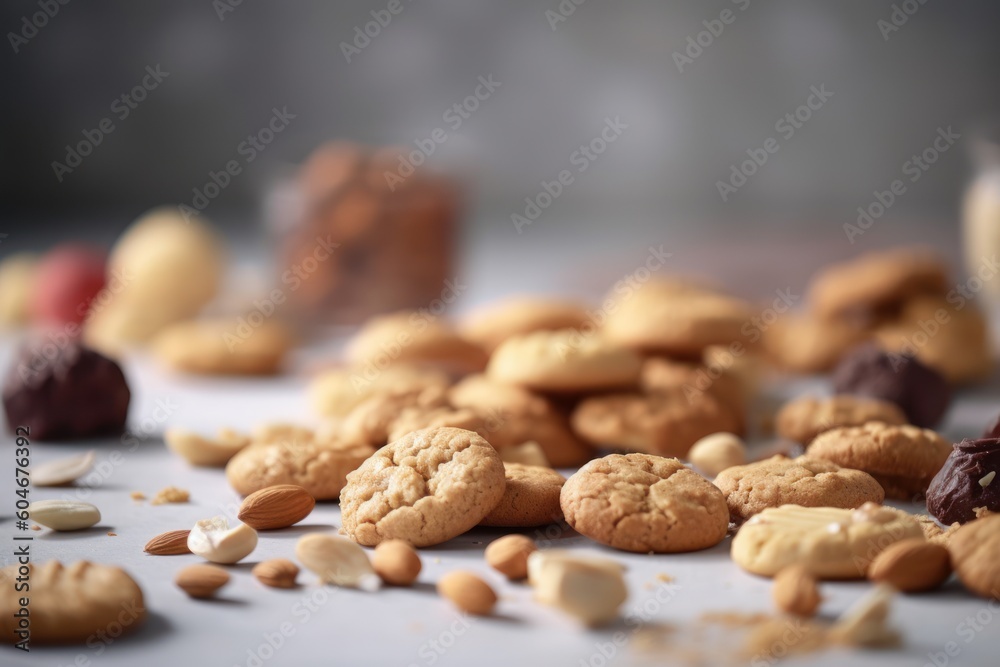Generative AI mix peanut cookies biscuit Editorial Food Photography