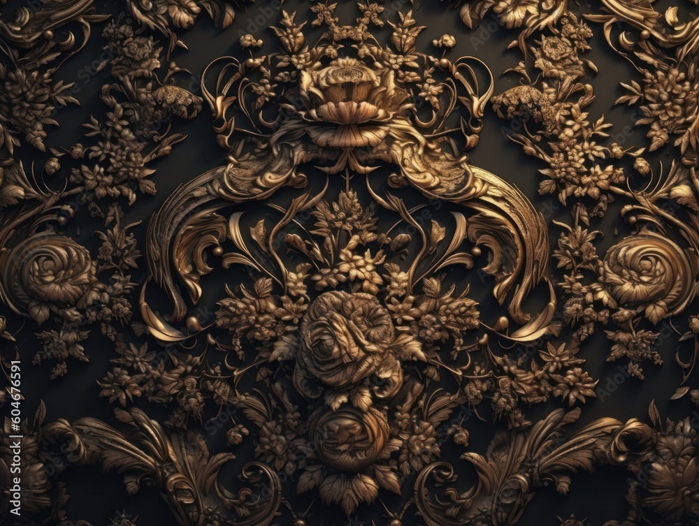 Royal vintage Victorian Gothic background Rococo venzel and whorl ...