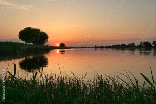The river Oder, border river between Germany and Poland