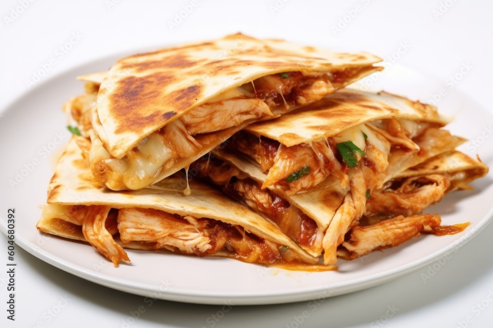 Generative AI Quesadilla chicken mexico in plate mexican food top view Food Photography Generative AI Quesadilla chicken mexico in plate mexican food top view Food Photography