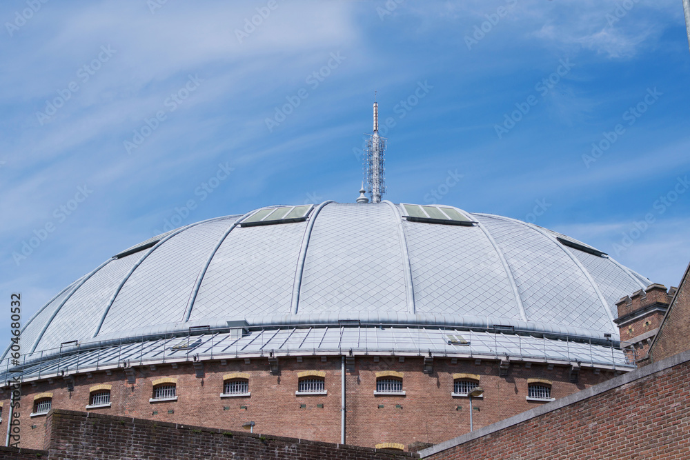 The large dome of a prison in Arnhem in the Netherlands. The prison is called Koepelgevangenis