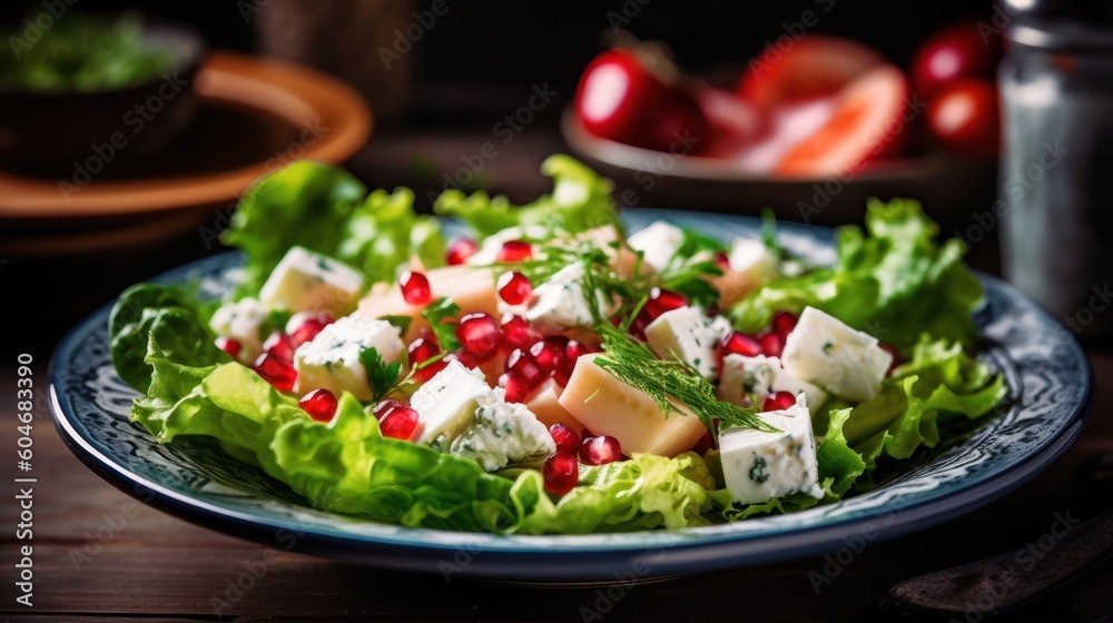 Healthy vegetable salad. Generative AI Healthy vegetable salad. Generative AI