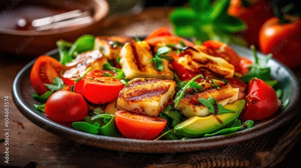 Healthy vegetable salad. Generative AI Healthy vegetable salad. Generative AI