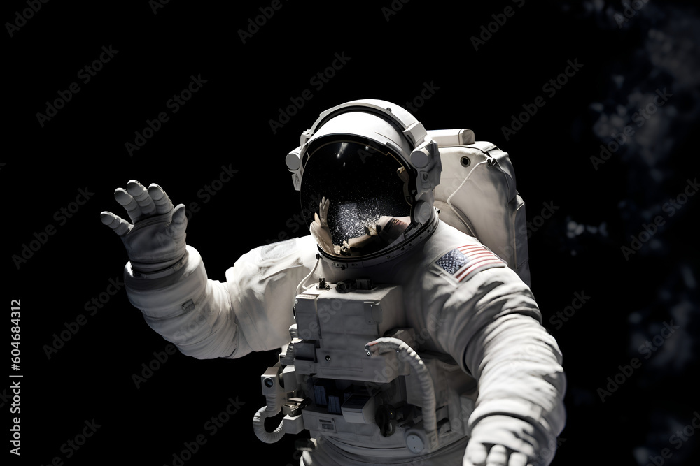 American astronaut in space, Generative AI