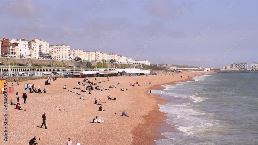 Sea Waves Gently Crashing onto Beach Summer Day Sea Waves Gently Crashing onto Beach Summer Day
