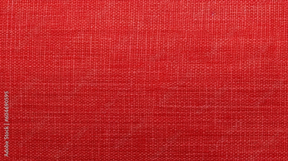 Fototapeta premium Red Broadcloth Fabric Texture Background - Textile Material - Generative AI