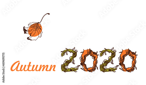 Autumn symbolism of maple leaves and lionfish