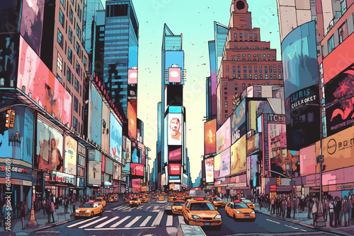 Times Square in New York Created with Generative AI Technology
