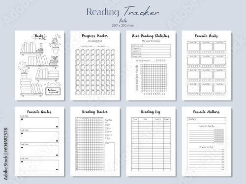Reading tracker, vector illustration