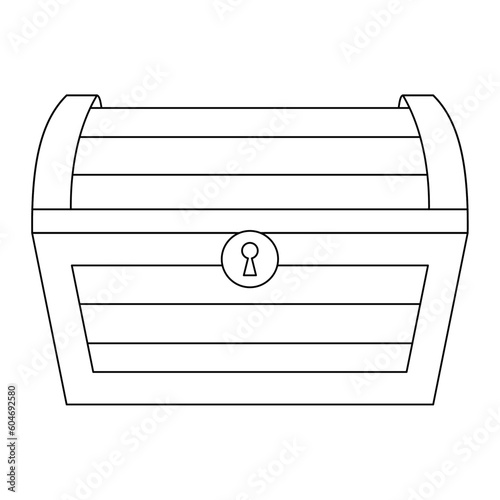Chest icon, treasure. Vector illustration