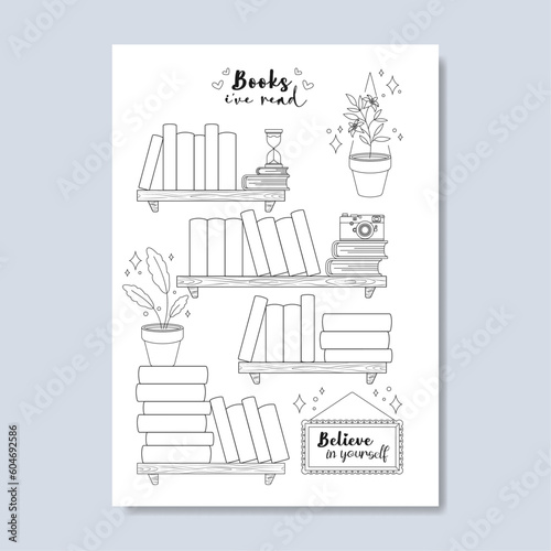 Book tracking tracker, vector illustration