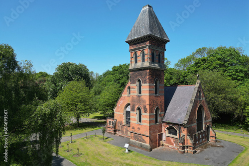 aerial aerial view of victorian Municipal Crematorium. 1901. Hedon Road Hull