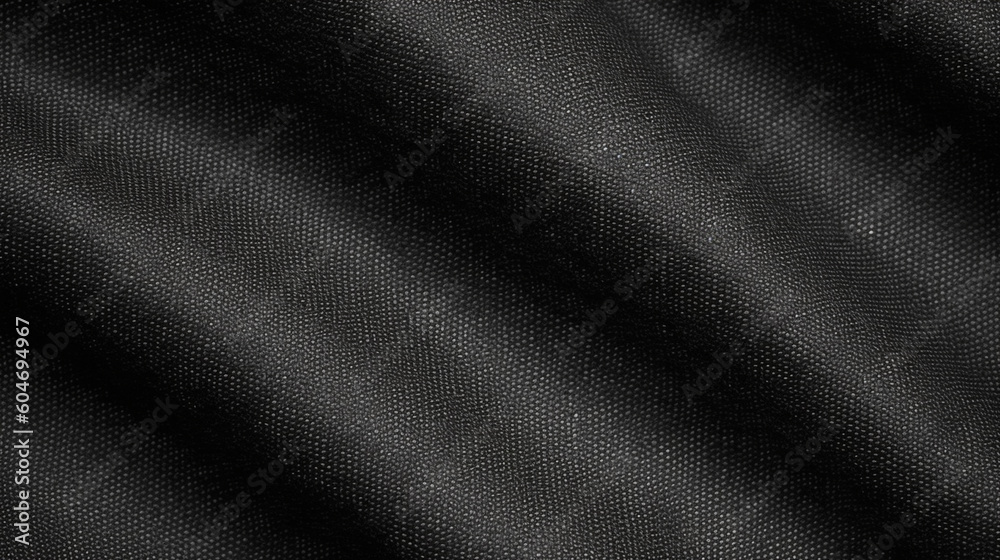 Fototapeta premium Black Broadcloth Fabric Texture Background - Textile Material - Generative AI