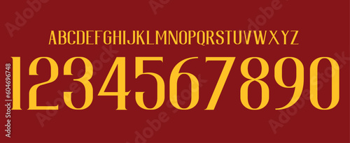 font vector team 2018 - 2019 kit sport style font. football style font with lines and points inside. Totti. roma font. sports style letters and numbers for soccer team